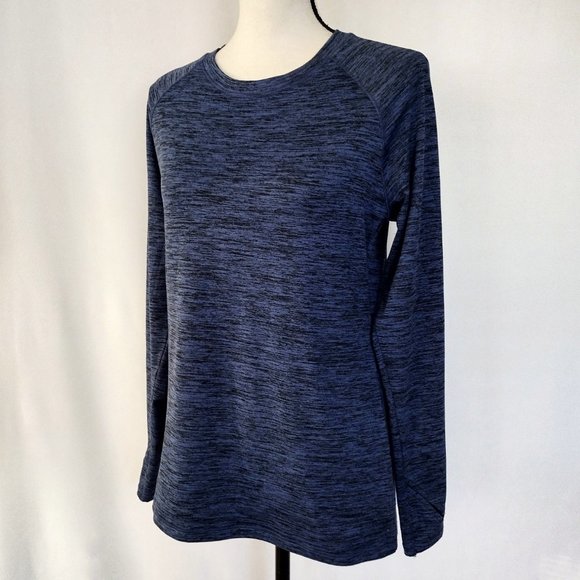 Cuddl Duds Climate Right Heather Blue Sweatshirt With Thumb Holes - Picture 4 of 10